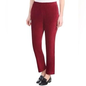 Hilary Radley Pants Women's Red XXL 29 Inseam Mid-Rise Faux Suede Pull On NEW